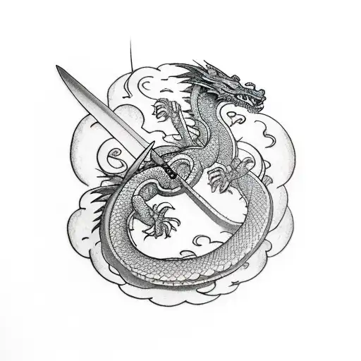 Dragon With Sword