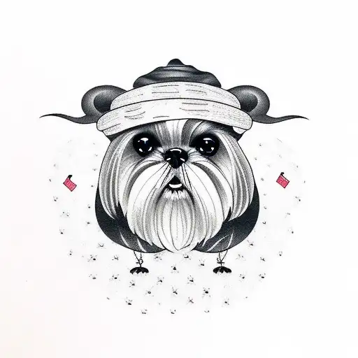 A Shih Tzu Wearing A Witch Hat