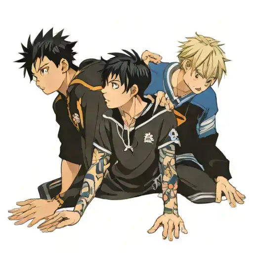 Black Haired Boy And Blond Hair Gilr With Blue Eyes Haikyu