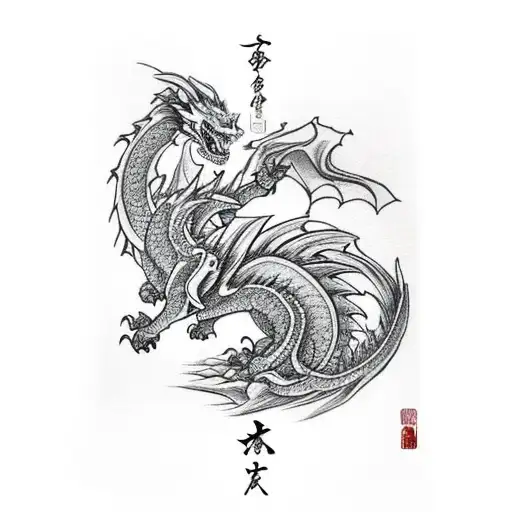 A Fierce Dragon Engaged In A Martial Arts Battle