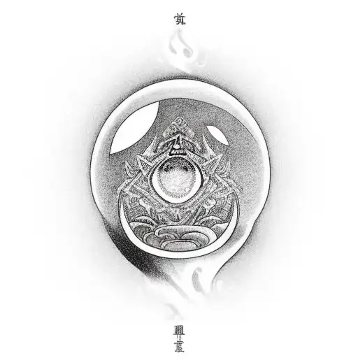 A Wizard Looking Into His Crystal Ball Which Has A Nked Girl In It