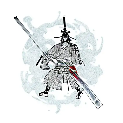 Samurai Silhouette With Sword