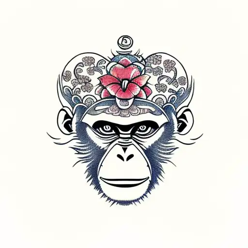 Monkey In A Tropical Shirt