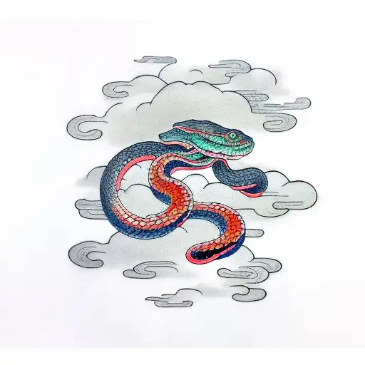 Biting Snake In The Clouds