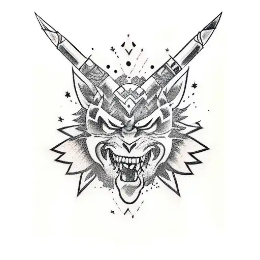 Muscly Warrior With Pencil