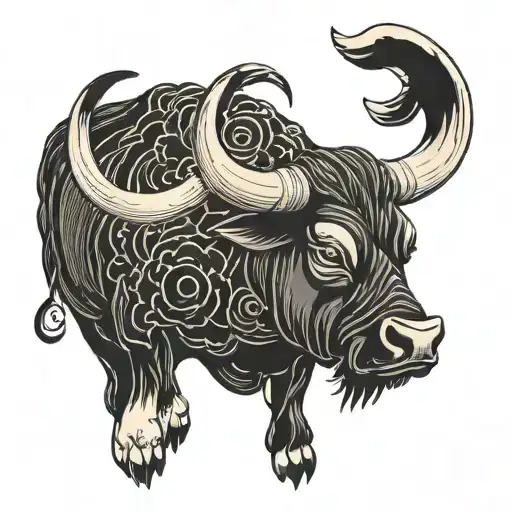Bull Side View Irezumi Style