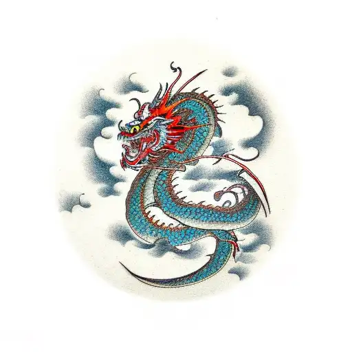 A Japanese Style Dragon 4Inches By 14 Inches