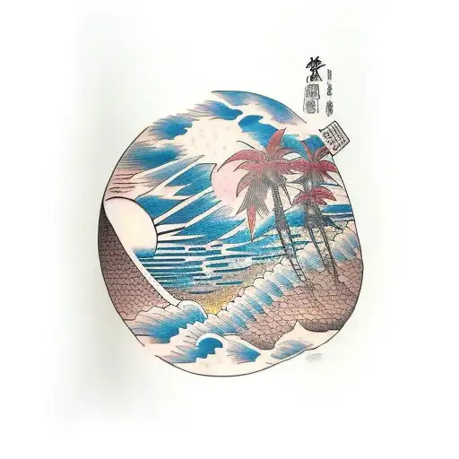 Palmtree Corn And Rising Sun