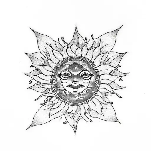 Lotus Flower And Sun