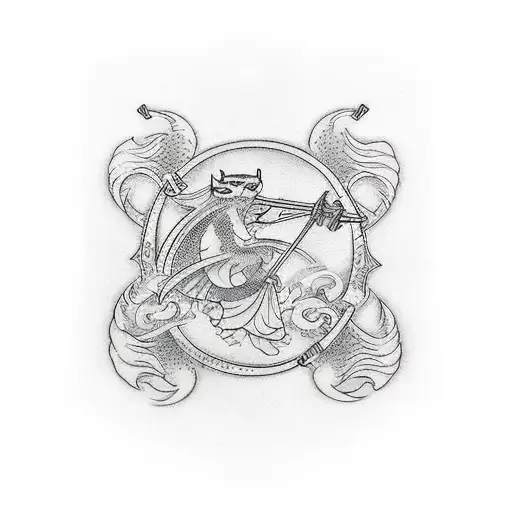 Harp And Bow And Arrow