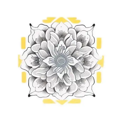 Unalome Symbol Flower