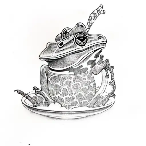 Frog Drinking Tea