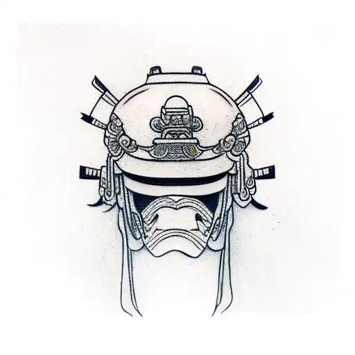 Samurai With Helmet Sleeve