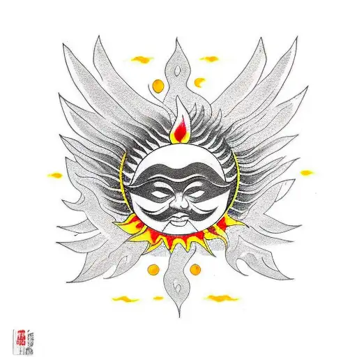 Sun With Flaming Wings