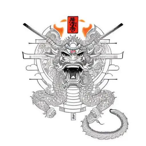Praying Samurai In Dragon Armour