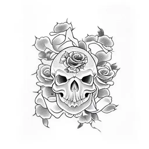 Turtle With Skull And Roses
