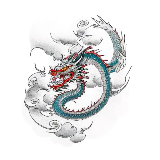 Dragon With Flowers