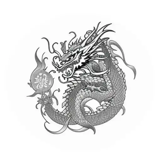 Dragon With Flowers