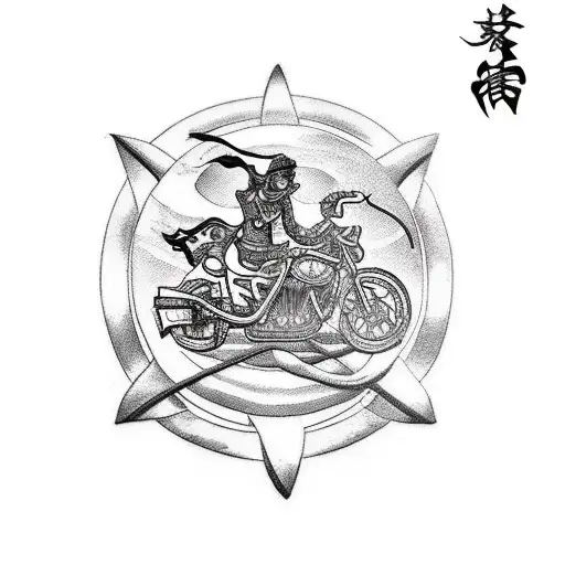 A Biker Riding A Ship's Anchor With Welding Sparks Trailing Behind