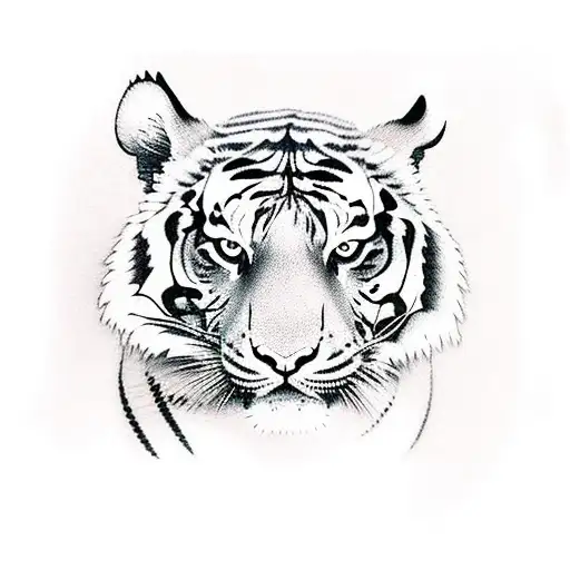 Tiger Sitting On A Rock