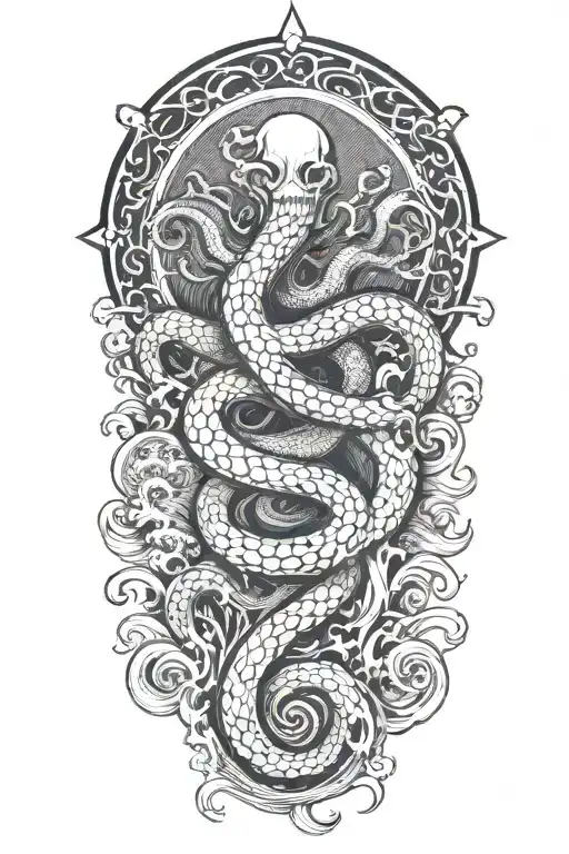 Kraken Riding Waves Crashing