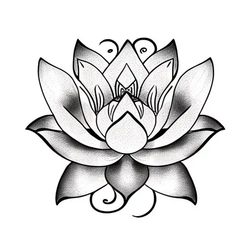 Lotus Blossom With Vines Growing Outward