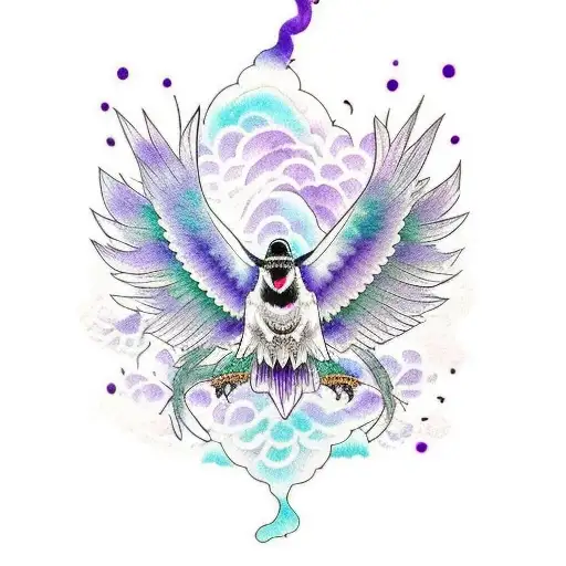 Raven And Sky With Purple