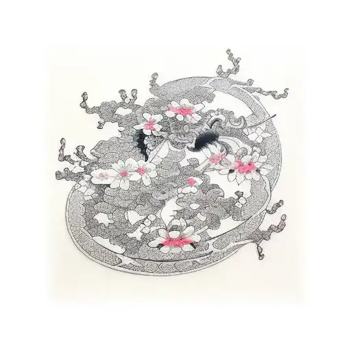 Samurai Leg Sleeve Cherry Blossom