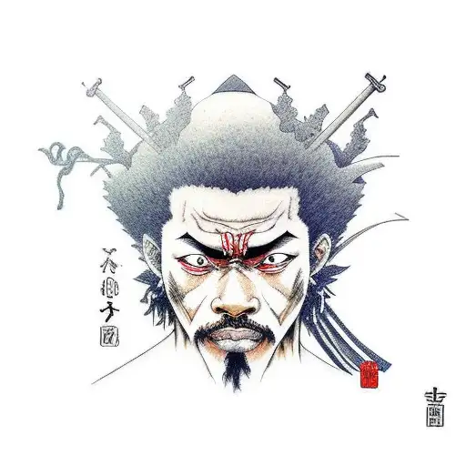 Afro Samurai With The Number 1 Headband