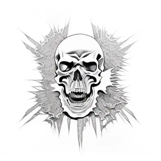 Metallica Album Covers Mixed With A Hoodded Skull