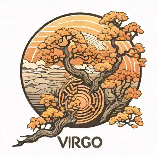 Virgo Symbol Made Only Me Like Trees Colors Sunset