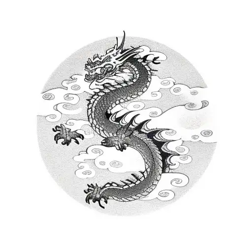 Dragon With Clouds