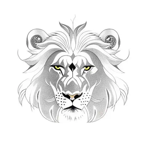 White Lion Fighting Black Crow With