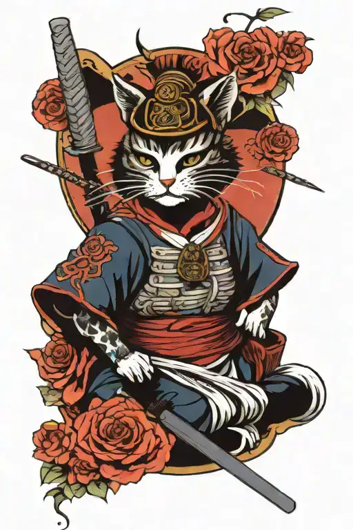 Cat Samurai Warrior