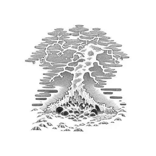 Redwood Tree Coming Out Of A Rock By The Ocean