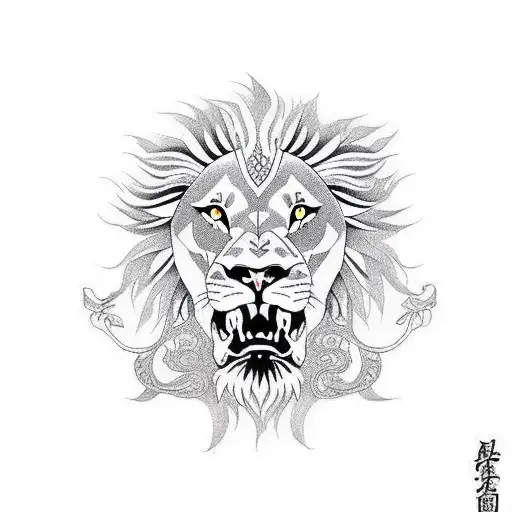 Lion And Eagle Asian Design