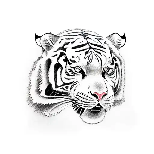 A Full Body White Tiger