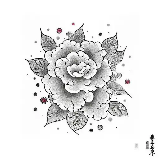 Flowers And Leaves On Black Clouds Background