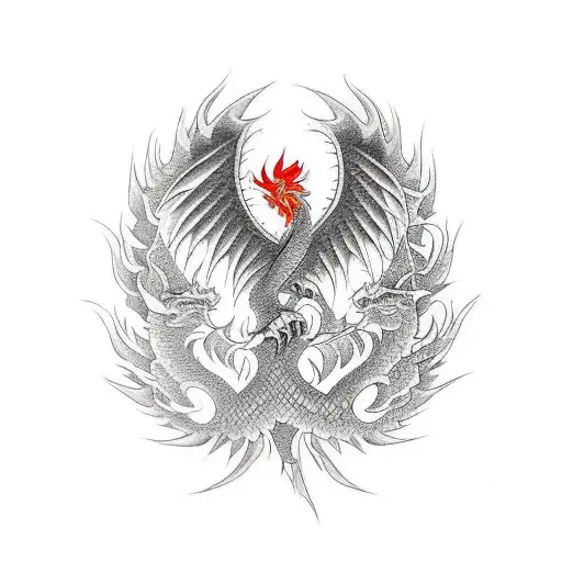 Phoenix And Dragon Fighting