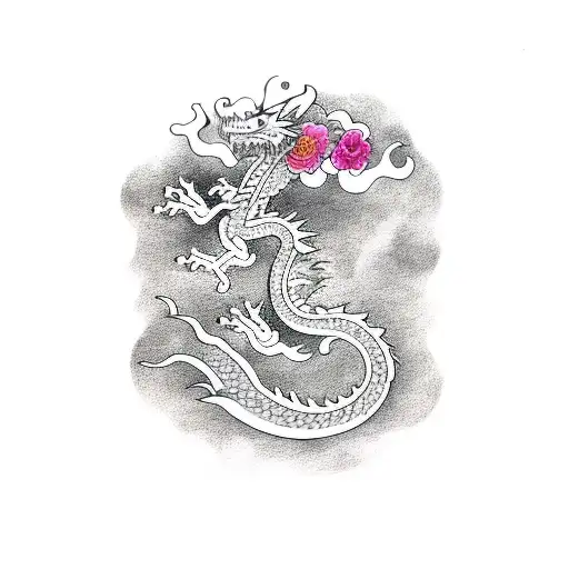 Dragon And Flowers