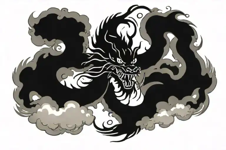 Dragon Spirit Hidden Within Clouds