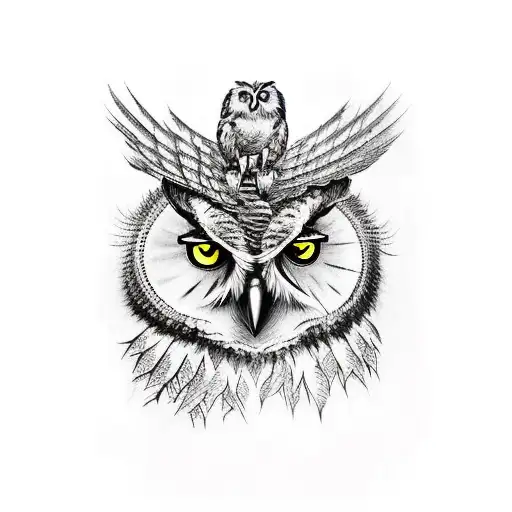 A Majestic Owl Perched On A Hunting Rifle