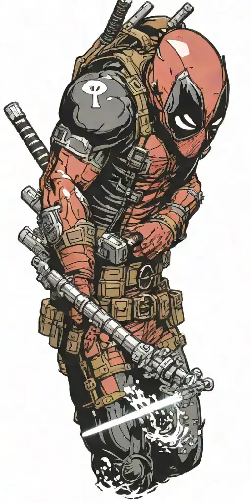 Deadpool And Lightsaber