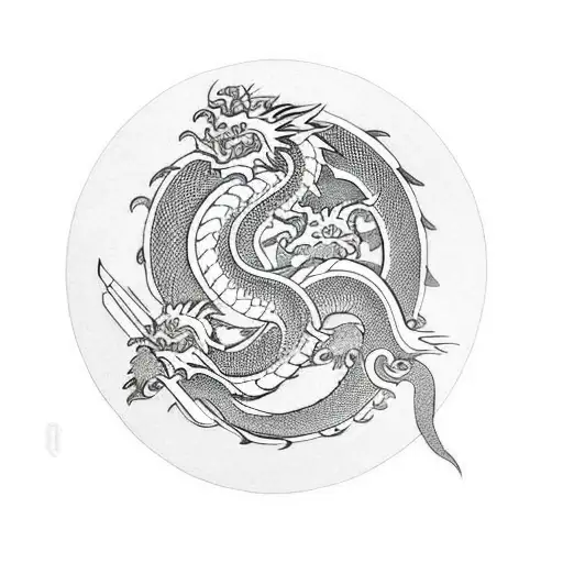 Dragon With Samurai Warrior