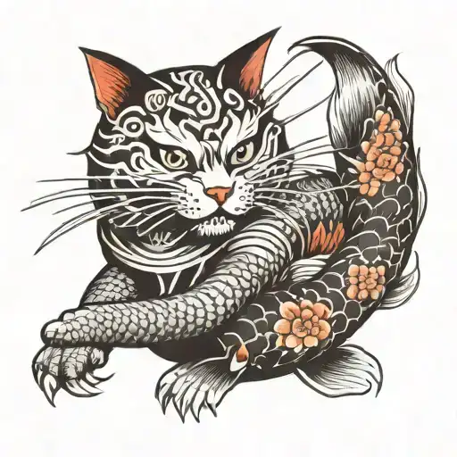 Samurai Cat Koi Fish