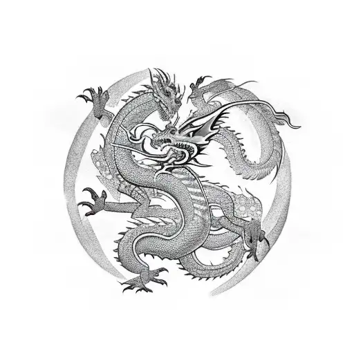 Traditional Dragon With Crown