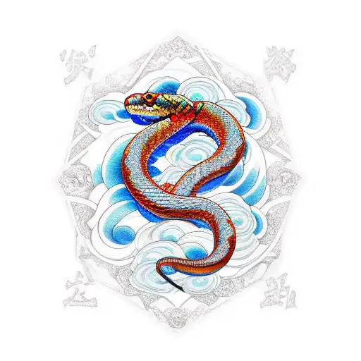 Defensive Snake Wrapped Around Diamond