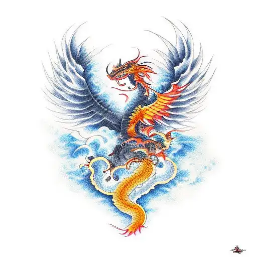 Phoenix And Dragon Fighting