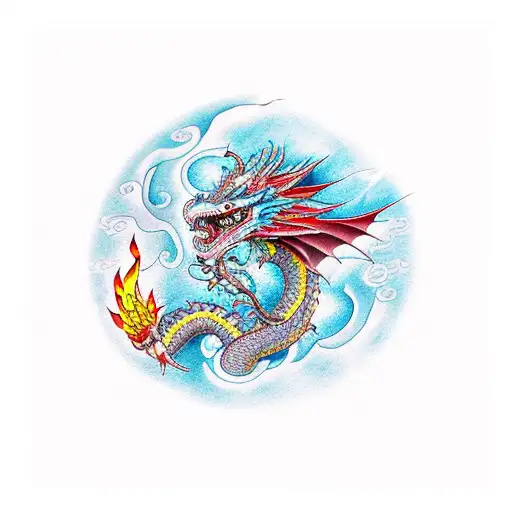 Epic Dragon With Fire Wings