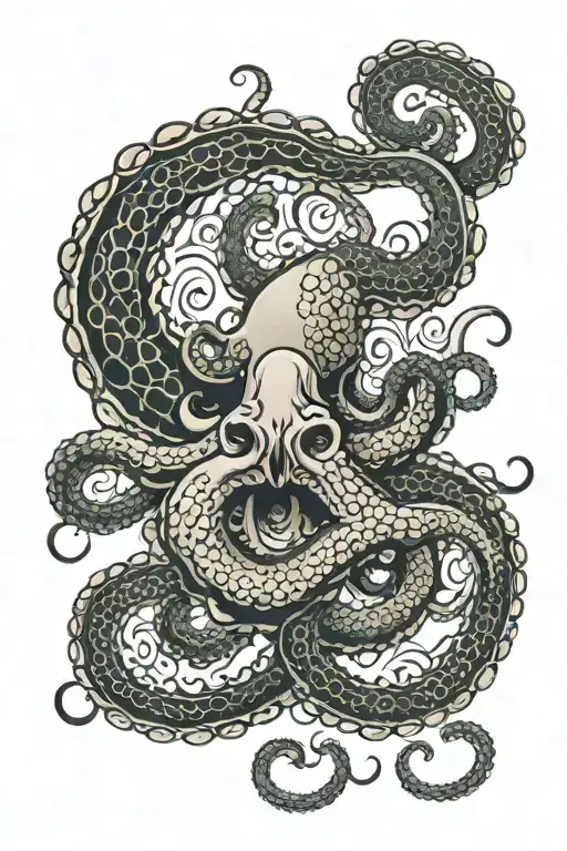 Octopus Irezumi Style Leg Sleeve Full Color Tattoo Design